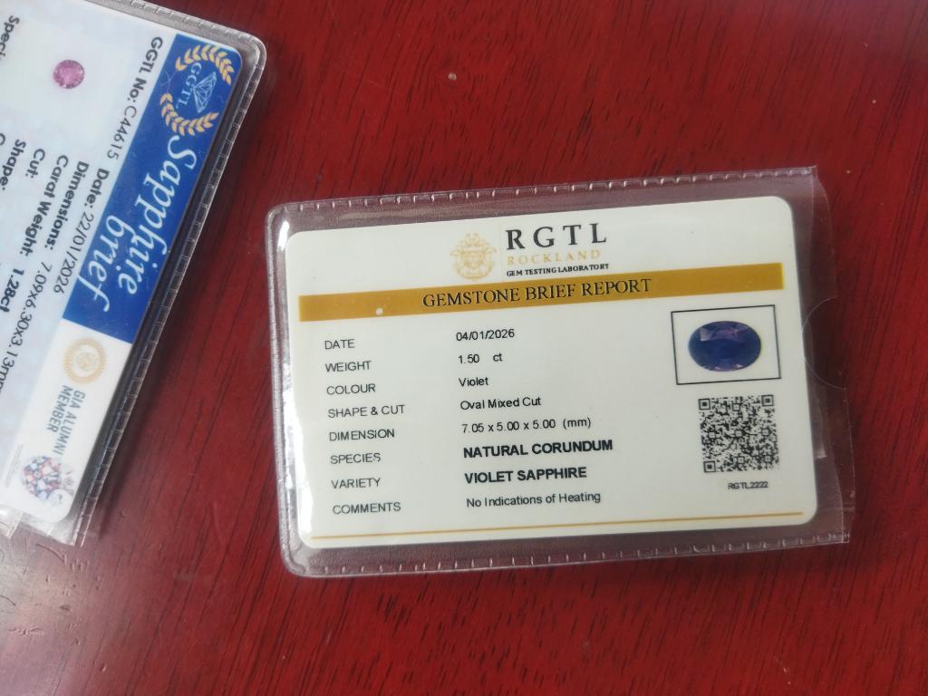 Violet sapphire unheated